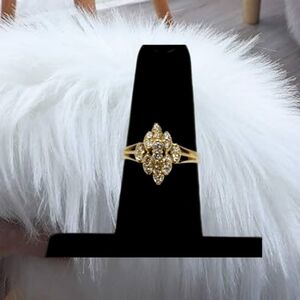 BH - Solid 14k Yellow Gold with Round Diamonds Cluster